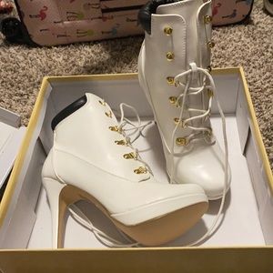White Heel Boots Fahrenheit Nina